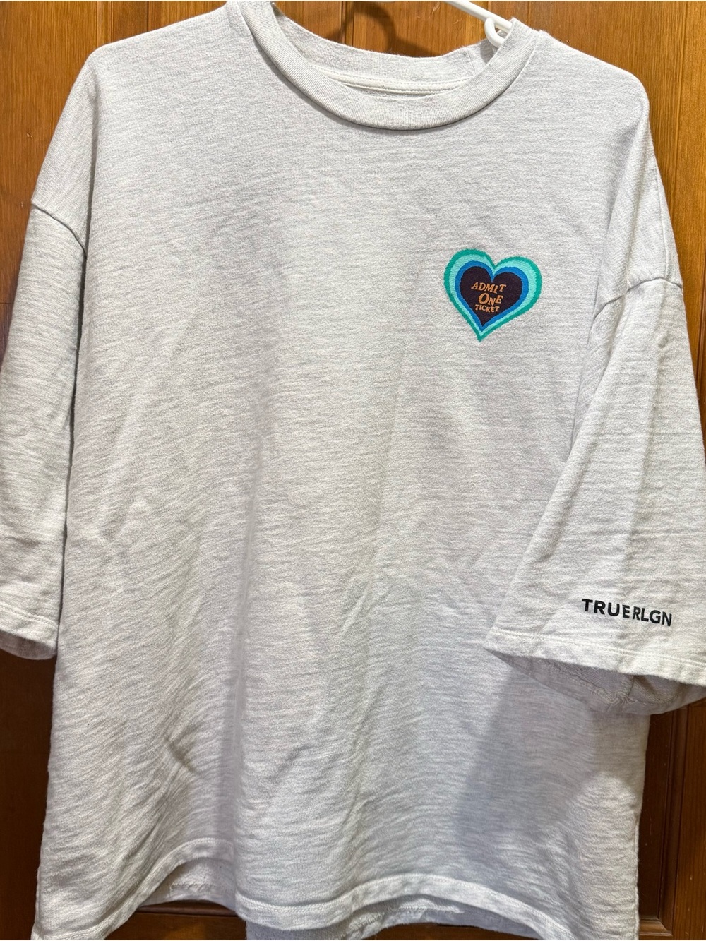 True Religion Admit One Ticket Heart Short Sleeve Sweatshirt Tee